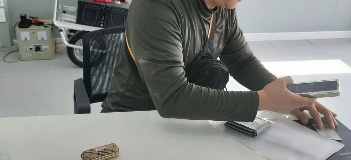 아이트럭 평택센터 상담 테이블에서 차량 서류를 확인하며 계약을 진행하는 모습