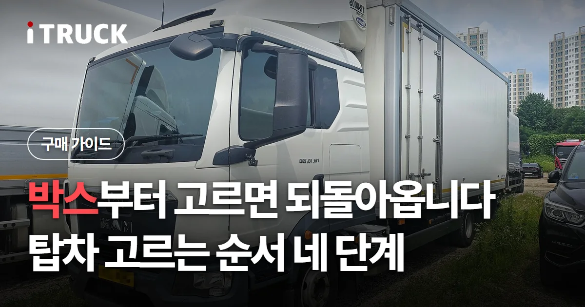 탑차 고르는 순서: 박스를 맨 마지막에 보는 이유 문구가 얹힌 흰색 만 TGL 탑차 사진